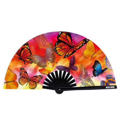 Butterfly Garden Blacklight Folding Fan - One Stop Adult Shop