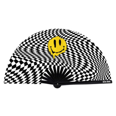 Trippy Checkers Melty Face Blacklight Folding Fan - One Stop Adult Shop