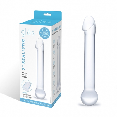 7" Realistic Head Glass Dildo - One Stop Adult Shop