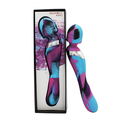 Colourful Camo Beja 2in1 Vibrator Blue - One Stop Adult Shop