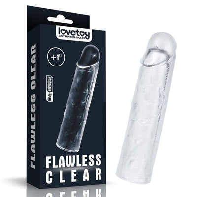 Clear Penis Extender Sleeve Plus 1in - One Stop Adult Shop