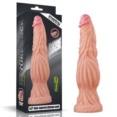Dual layered Platinum Silicone Cock 9.5in Flesh - One Stop Adult Shop