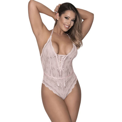 Mesh and Lace Teddy Blush - One Stop Adult Shop