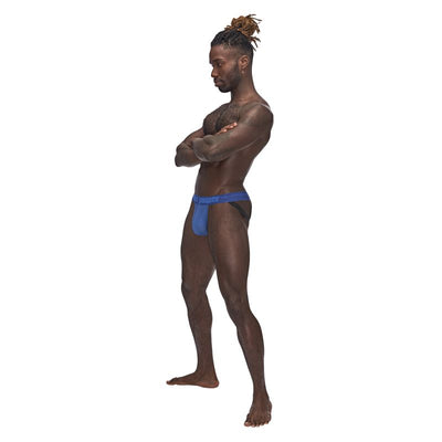 Male Power Sexagon Micro V Thong Blue - One Stop Adult Shop