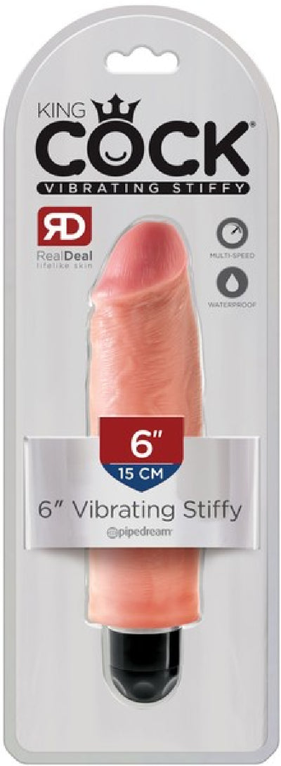 King Cock 6" Vibrating Stiffy (Flesh) - One Stop Adult Shop
