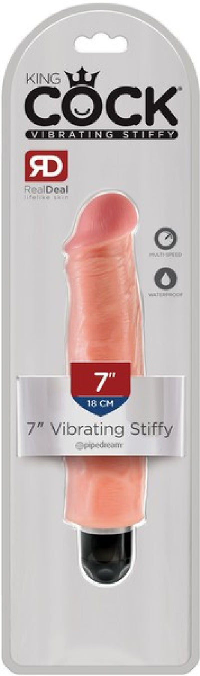 King Cock 7" Vibrating Stiffy (Flesh) - One Stop Adult Shop