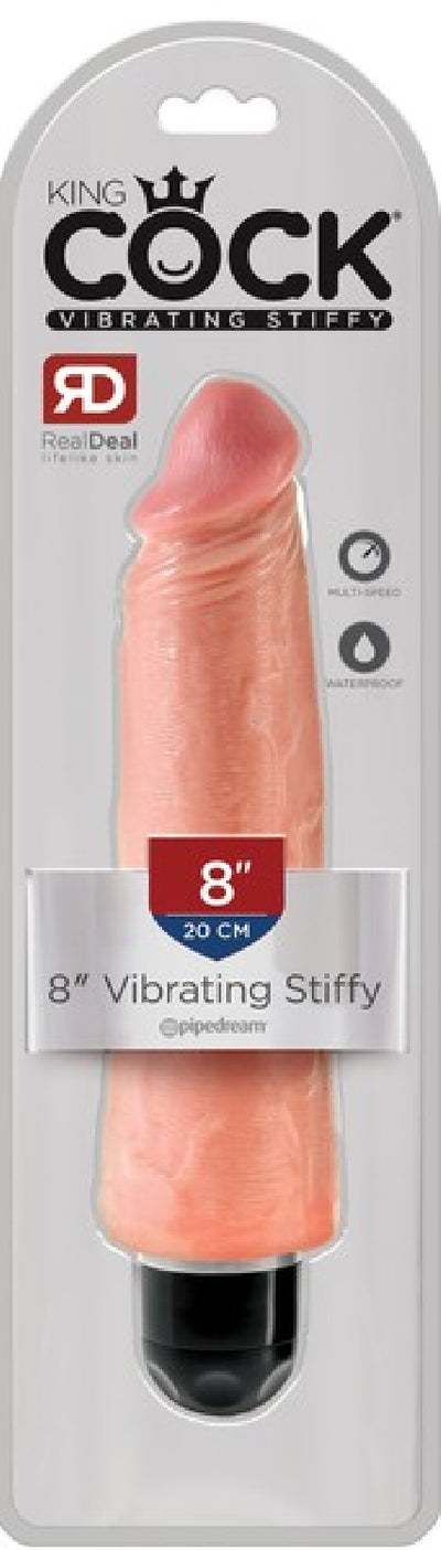 King Cock - 8" Vibrating Stiffy (Flesh) - One Stop Adult Shop