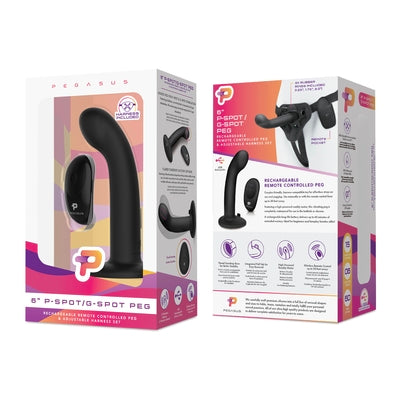 Pegasus 6" Wireless Remote Control P-Spot / G-Spot Peg with Harness - One Stop Adult Shop