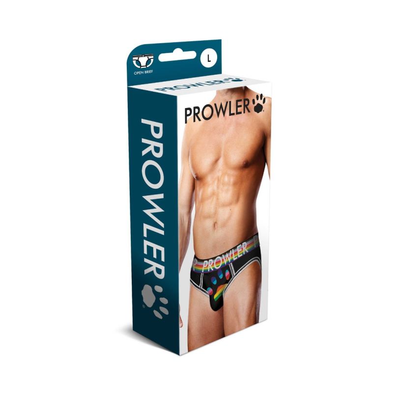 Prowler Oversized Paw Open Back Brief Black - One Stop Adult Shop