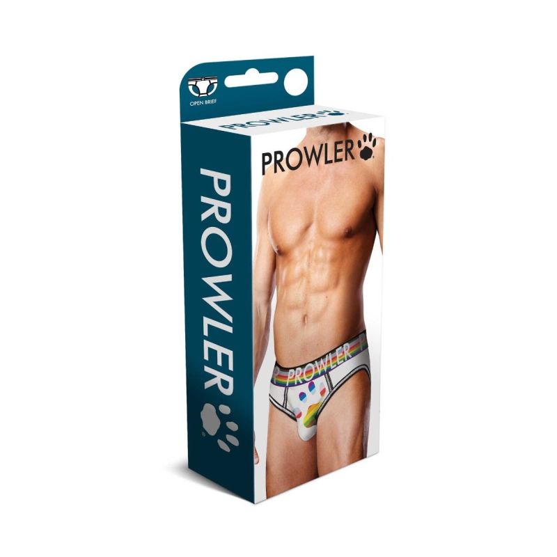 Prowler Oversized Paw Open Back Brief White - One Stop Adult Shop