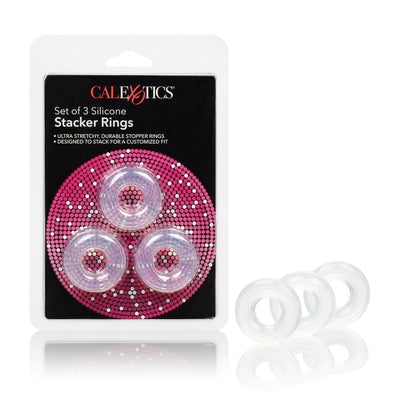 Set of 3 Silicone Stacker Rings - One Stop Adult Shop