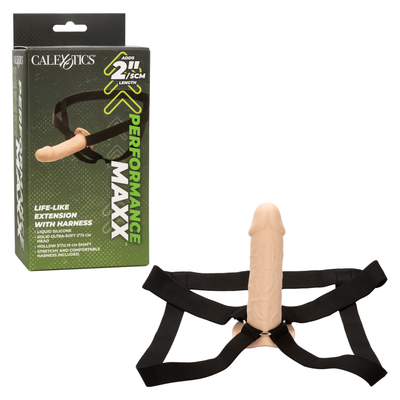 Performance Maxx Life-Like Extension with Harness - Ivory - One Stop Adult Shop