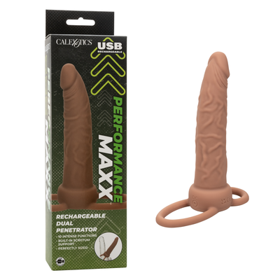 Performance Maxx Rechargeable Dual Penetrator - Brown - One Stop Adult Shop