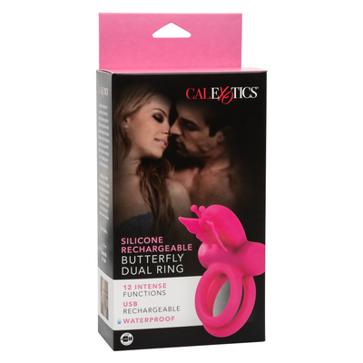 Silicone Rechargeable Butterfly Dual Ring - One Stop Adult Shop