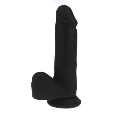 Thick Realistic Cock w Balls Black - One Stop Adult Shop