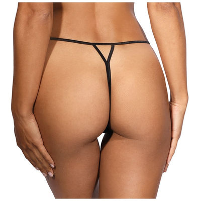 Lace Open Front G-String Black - One Stop Adult Shop