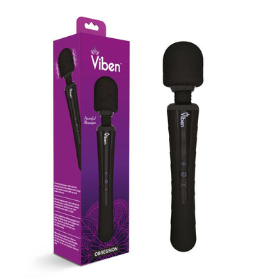 Viben Obsession Rechargeable Wand Massager Black - One Stop Adult Shop