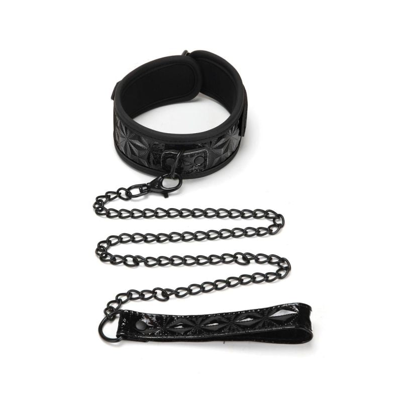 Whip Smart Diamond Collar & Leash Black - One Stop Adult Shop