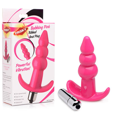 Frisky Ribbed Vibrating Butt Plug - One Stop Adult Shop