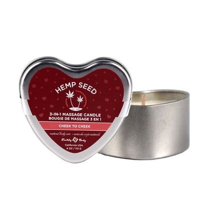 EB Hemp Seed 3 in 1 Massage Heart Candle - Cheek-To-Cheek - One Stop Adult Shop