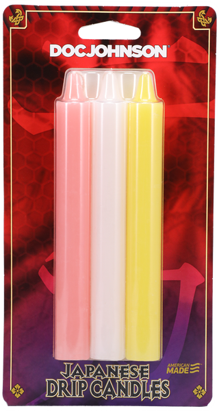 Japanese Drip Candles - 3 Pack - Pink, White, Yellow - One Stop Adult Shop