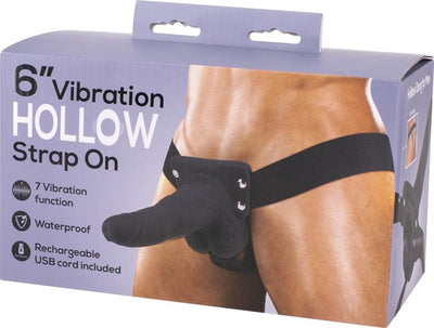 6" Vibrating Hollow Strap On - One Stop Adult Shop