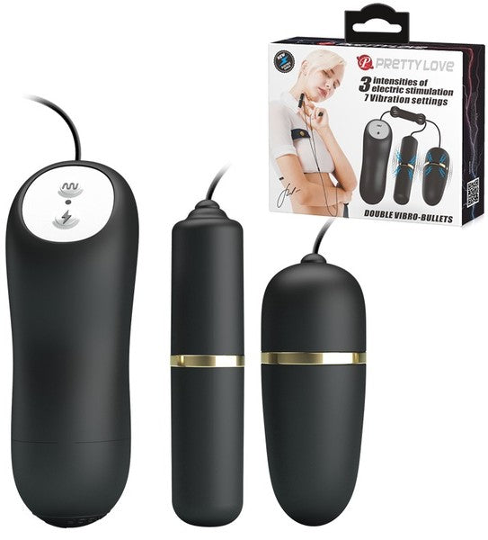 Double Vibro Bullets (Black) - One Stop Adult Shop