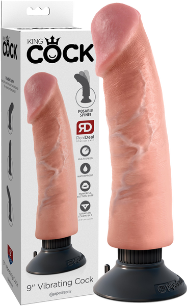 9" Vibrating Cock (Flesh) - One Stop Adult Shop