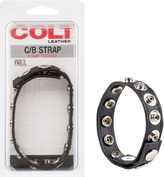 Leather C/b Strap 8-snap Fastener - One Stop Adult Shop