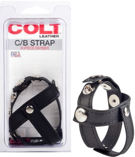 Leather C/b Strap H-piece Divider - One Stop Adult Shop