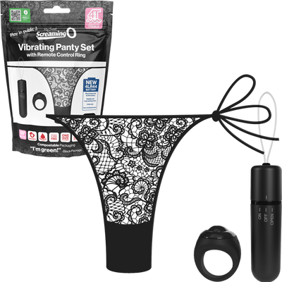 Vibrating Panty Set W/ Remote Ring 4T High Pitch Treble - One Stop Adult Shop