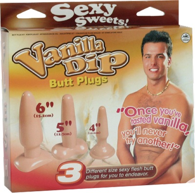 Vanilla Dip Butt Plugs (Flesh) - One Stop Adult Shop