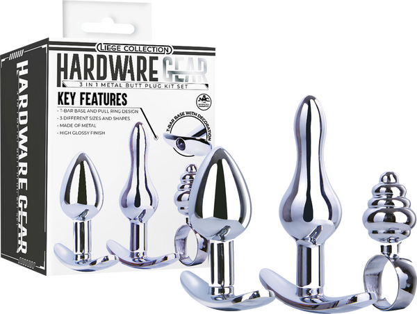 3 in 1 Metal Butt Plug Kit Set - One Stop Adult Shop