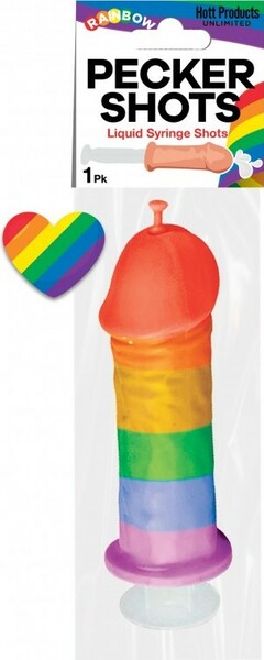 Pecker Shots Liquid Syringe Rainbow - One Stop Adult Shop