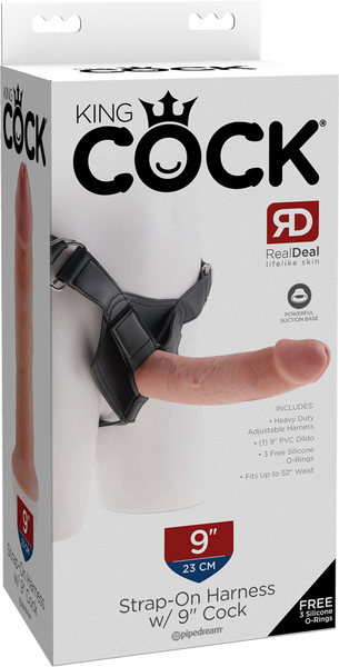 Strap On Harness With 9" Cock (Flesh) - One Stop Adult Shop