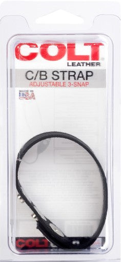 Leather C/b Strap Adjustable 3-snap - One Stop Adult Shop