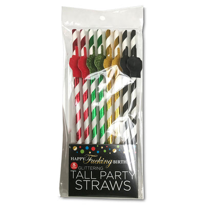 Happy Fucking Birthday Tall Party Straws - One Stop Adult Shop