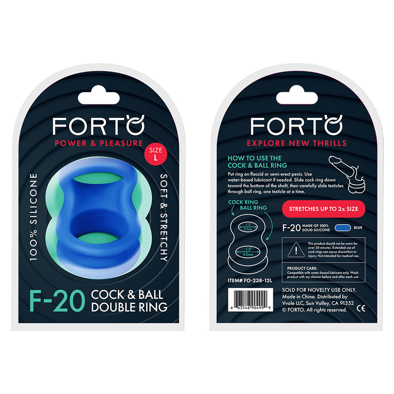 F-20: BALLS STRETCHER (LIQUID SILICONE) LARGE - BLUE - One Stop Adult Shop