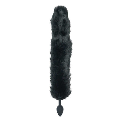 Punishment Fox Tail Silicone Plug - Black - One Stop Adult Shop