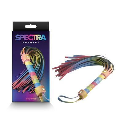 Spectra Bondage Flogger - Rainbow - One Stop Adult Shop