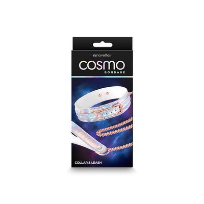 Cosmo Bondage Collar & Leash - Rainbow - One Stop Adult Shop
