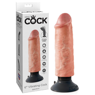 King Cock 6'' Vibrating Cock - One Stop Adult Shop