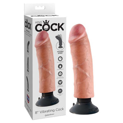 King Cock 8'' Vibrating Cock - One Stop Adult Shop