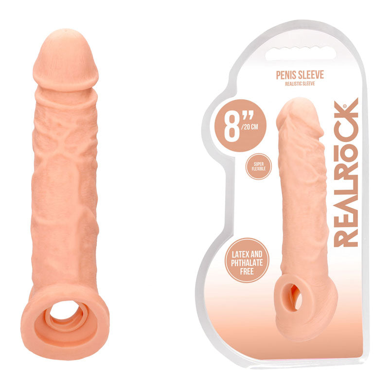 REALROCK 8'' Realistic Penis Extender with Rings - One Stop Adult Shop