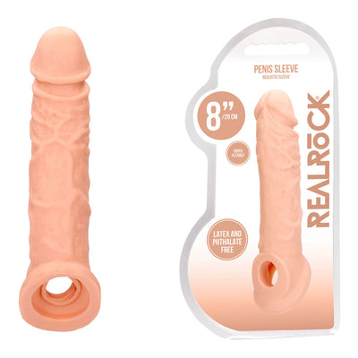 REALROCK 8'' Realistic Penis Extender with Rings - One Stop Adult Shop