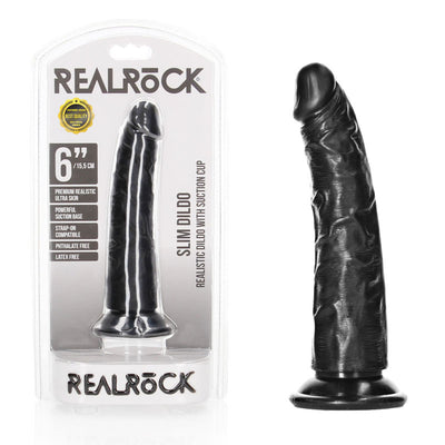 REALROCK Realistic Slim Dildo without Balls - 15.5 cm - One Stop Adult Shop