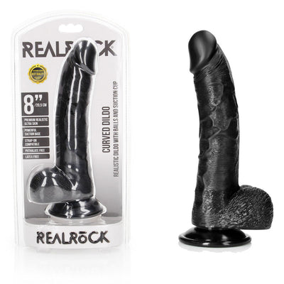 REALROCK Realistic Regular Curved Dong with Balls - 20.5 cm - One Stop Adult Shop