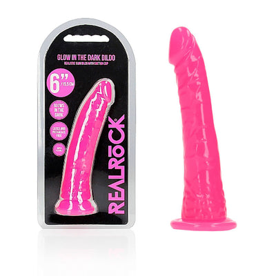 REALROCK 15.5 cm Slim Glow in the Dark Neon - Pink - One Stop Adult Shop