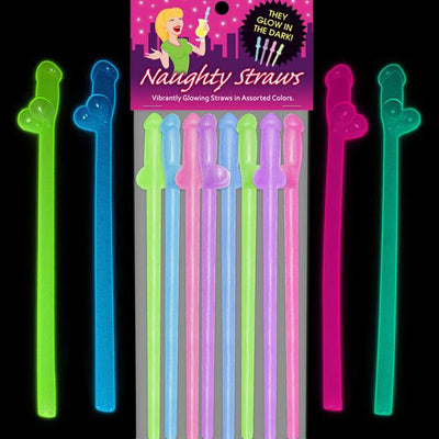 Glow-in-the-Dark Naughty Penis Straws