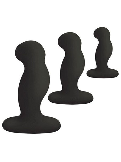 Anal Starter Kit 3 Solid Sillicone Anal Plugs Black